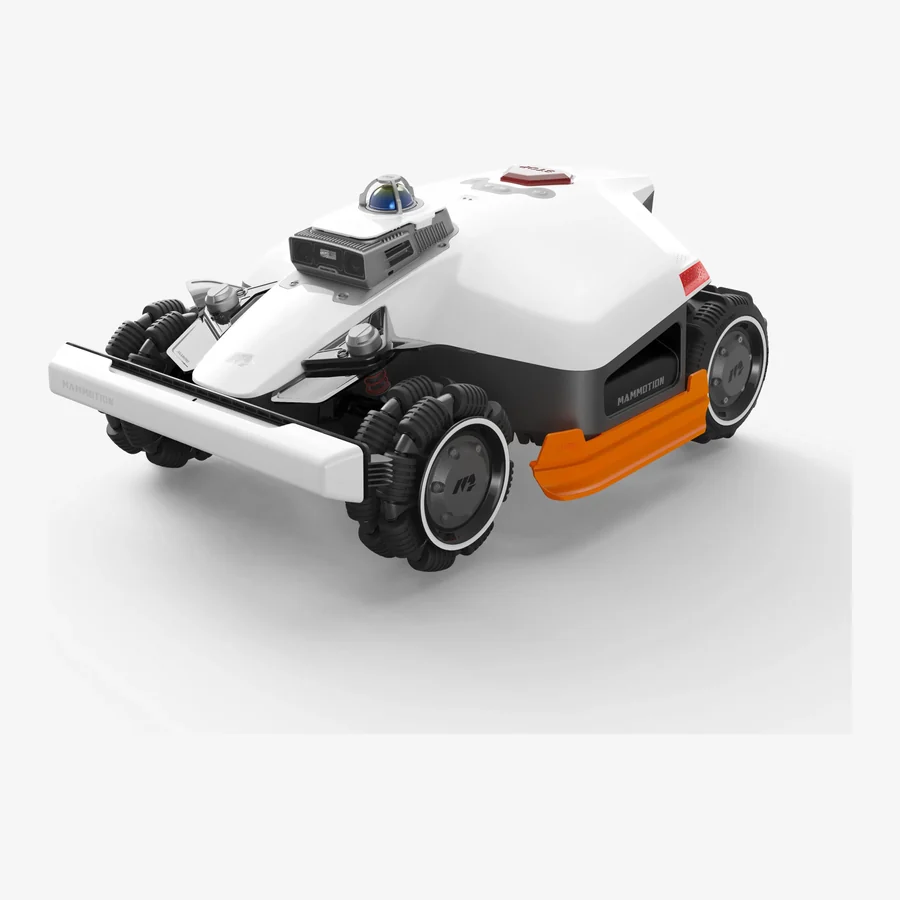 Mammotion LUBA 3 AWD robot lawn mower, three-quarter studio view